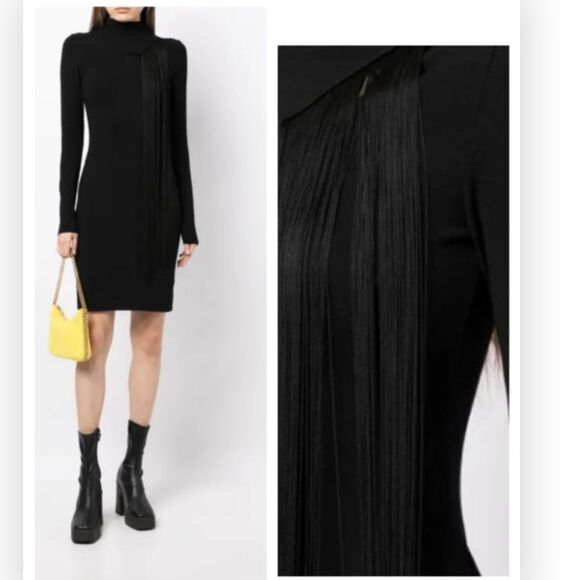 Stella McCartney asymmetric fringed knitted dress Small NWT $1279 - Picture 1 of 10